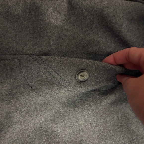 Vintage Faux Fur Collar Union Made Long Overcoat Full Length Sz 14 Gray - Picture 6 of 8